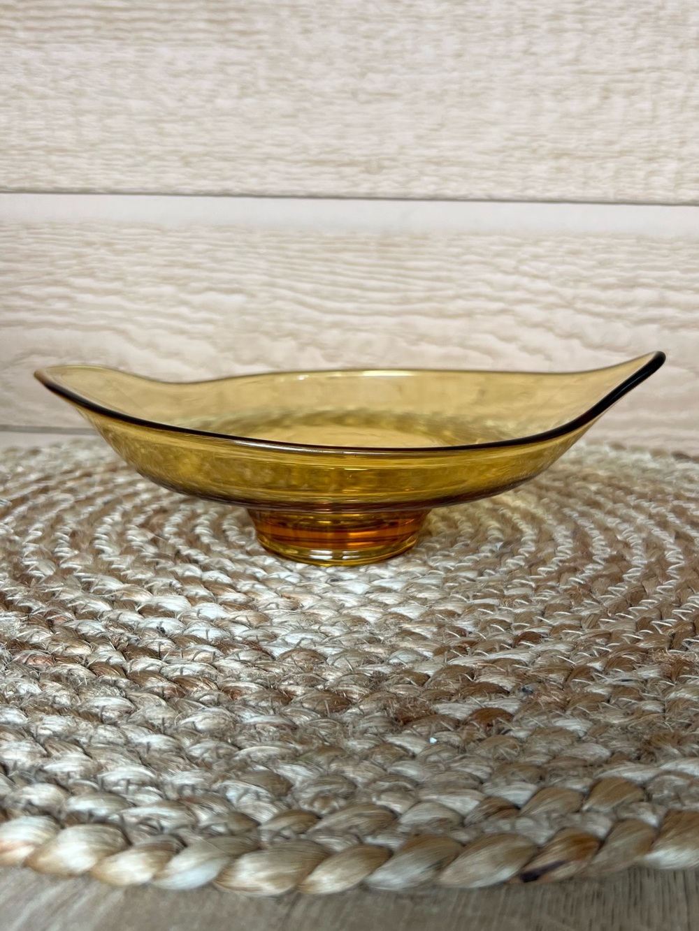 Vintage VIKING Epic Glass MCM Divided Bon Bon Dish Amber YELLOW
